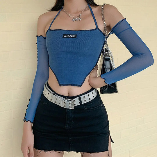 Clara | Blouse met lange mouwen en cropped mouwen
