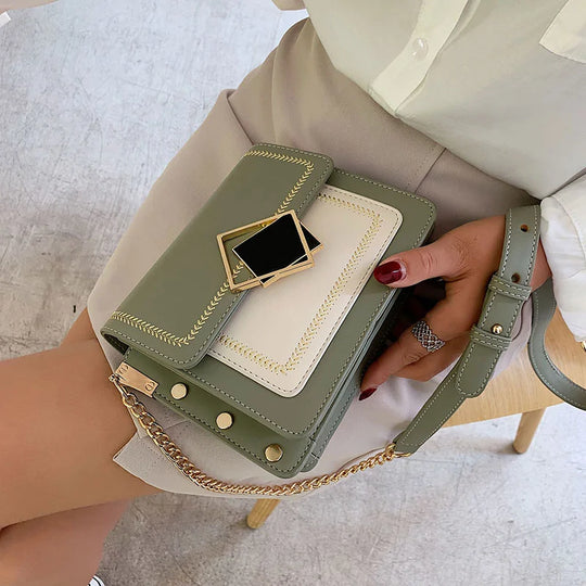 Ketting leren crossbody tas