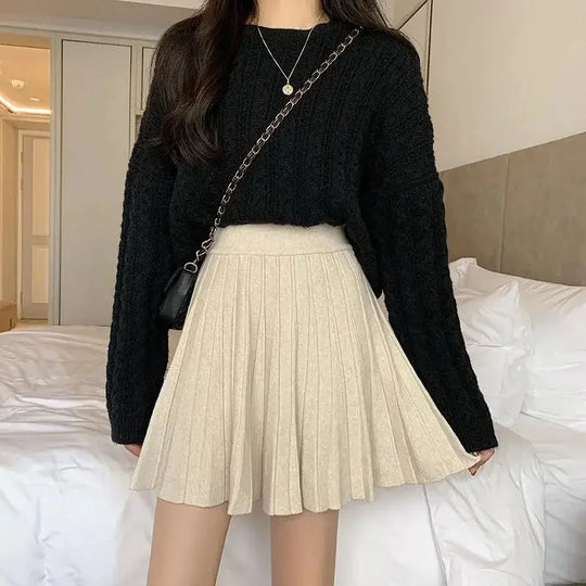 Mia | High Waist Knitted Mini Skirt