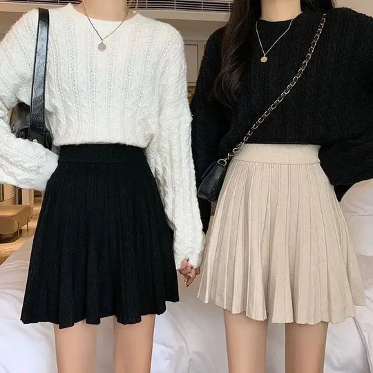 Mia | High Waist Knitted Mini Skirt