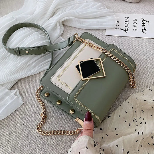 Ketting leren crossbody tas